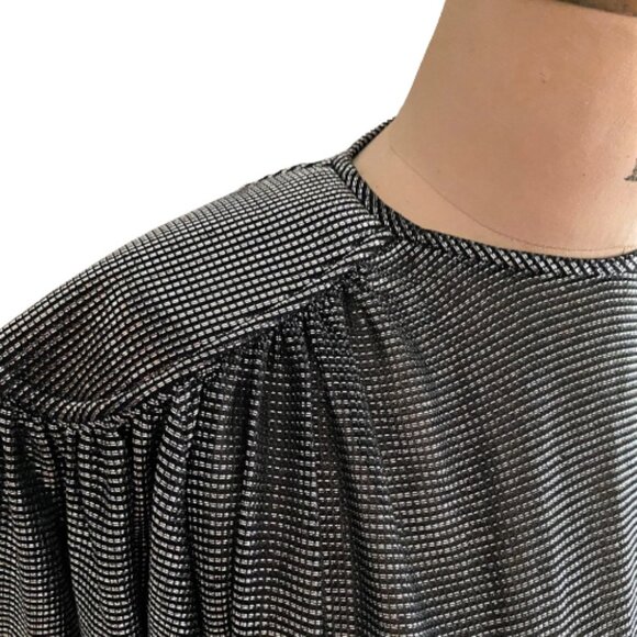 Vintage 80s Miss Renfrew silver tunic dress with belt - Picture 4 of 17